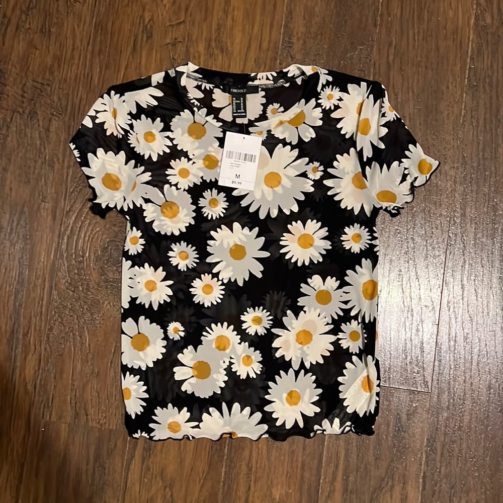 Sheer floral shirt